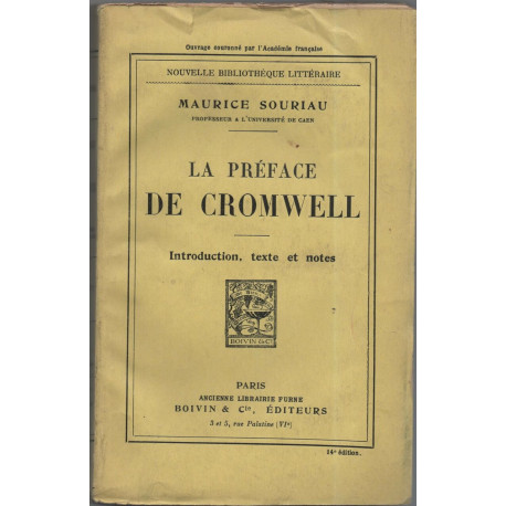 La préface de Cromwell . Introduction, texte et notes