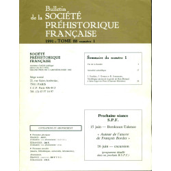 Bulletin de la Société Préhistorique Française . Tome 88 -Numéro 1...