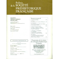 Bulletin de la Société préhistorique française. Tome 89 . Numéro 8...