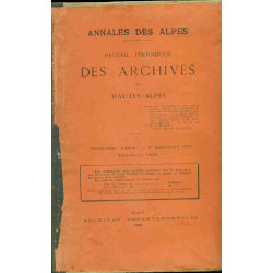 Annales des Alpes.Périodique des Archives des Alpes. Année 1899...