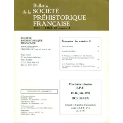 Bulletin de la Société préhistorique Française .Tome 88 . numéro...