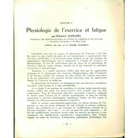 Physiologie de l'exercice et fatigue