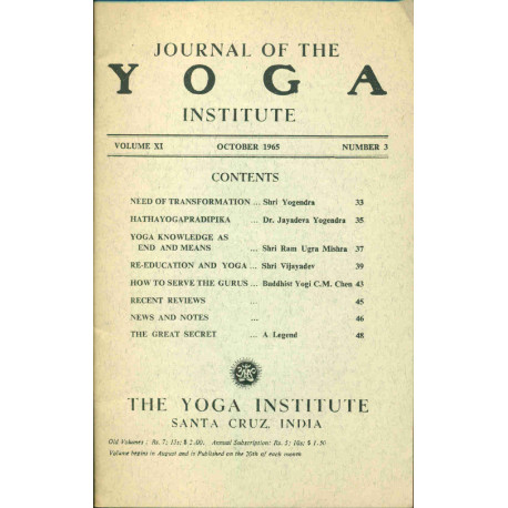Journal of the Yoga Institute Volume XI Number 3