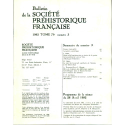 Bulletin de la société préhistorique française. Tome 79 . Numéro 3...