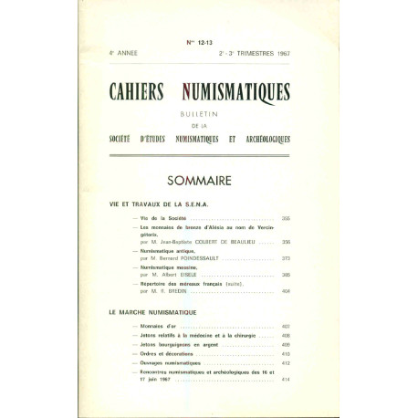 Cahiers Numismatiques. Bulletin de la société d'études...