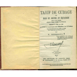 Tarif de Cubage des Bois en Grume et Equaris selon les usages...