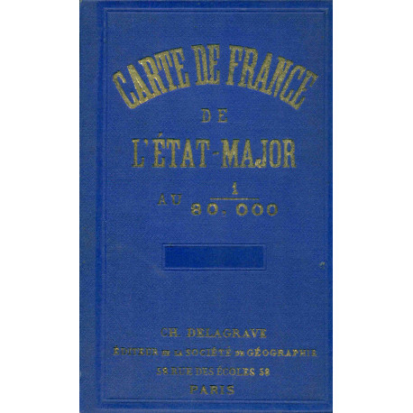 Carte de France de l'Etat major au 1/80.8000. GRENOBLE