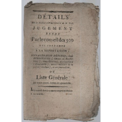 Détails de la séance extraordinaire de la Nuit .Jugement rendu par...