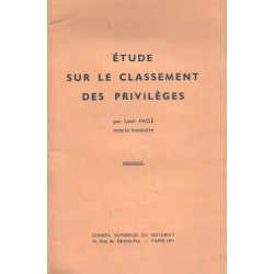 Etude sur le classement des privileges