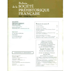 Bulletin de la Société Préhistorique Française . Tome 88 -numéro 6...