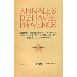 Annales de haute-Provence . Bulletin trimestriel de la Société...