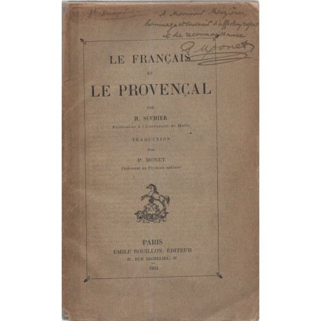 Le Français et le Provençal .Traduction par P.Monet
