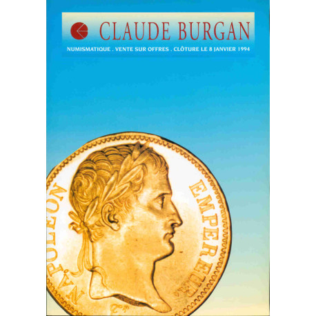 Claude Burgan . Numismatique -vente sur offres - clôture le 8...