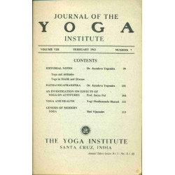 Journal of the Yoga Institute. Volume VIII . No 7