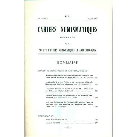 Cahiers numismatiques . Bulletin de la société d'études...