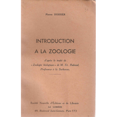 Introduction à la Zoologie