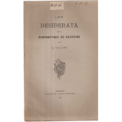Les desidrata de la Numismatique du Dauphiné