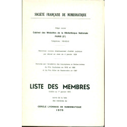 Société française de numismatique . Liste des MEMBRES établie au...