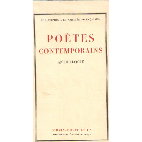 Poètes contemporains.Anthologie