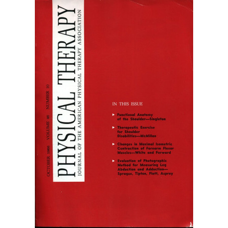PHYSICAL THERAPY journal of the American Thérapy Association...