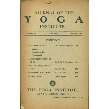 Journal of the Yoga Institute Volume VII number 11