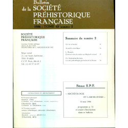 Bulletin de la société préhistorique française . Tome 83 . Numéro...