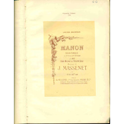 Manon Opéra Comique en 5 actes et 6 Tableaux de MM. Henri Meilhac...