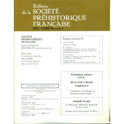 Bulletin de la société préhistorique française . Tome 89 . numéro 1