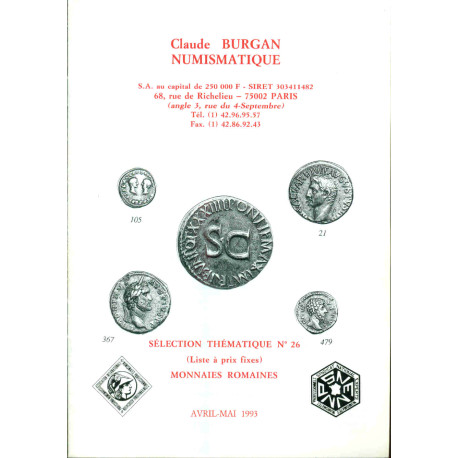Numismatique Sélection thématique no 26 (liste à prix fixes)...
