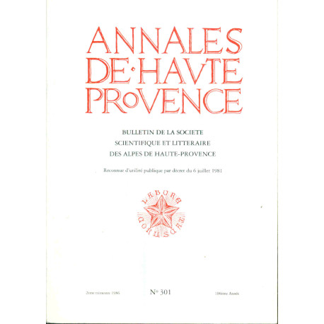 Annales De Haute-Provence . Bulletin De La Société Scientifique Et...
