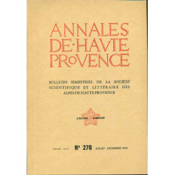 Annales de Haute -Provence . Bulletin semestriel de la Société...