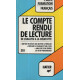 Le compte rendu de lecture. De l'analyse à la créativité