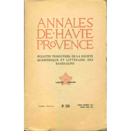 Annales de Haute-Provence .Tome XXXVIII. No 239.A propos d'une...