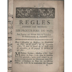 REGLES DONNEES PAR MESSIEURS LES PROCUREURS DU PAYS aux Experts...