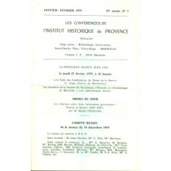 Les conférences de l'Institut historique de Provence .53e année. No 1