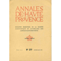 Annales de Haute-Provence . Bulletin semestriel de la Société...