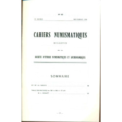 Cahiers numismatiques No 82
