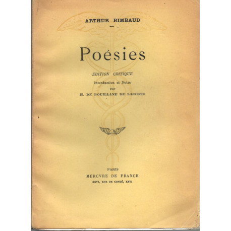 POESIES EDITION CRITIQUE Introduction et notes