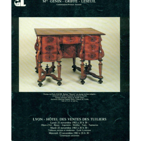 Tableaux anciens et modernes . Ecole Lyonnaise. Faïences et...