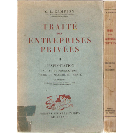 Traité des Entreprises privées.Tomes 1 et 2
