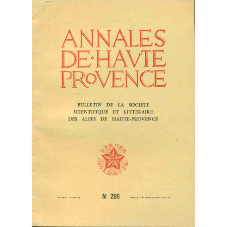 Annales de haute-Provence . Bulletin de la société scientifique et...