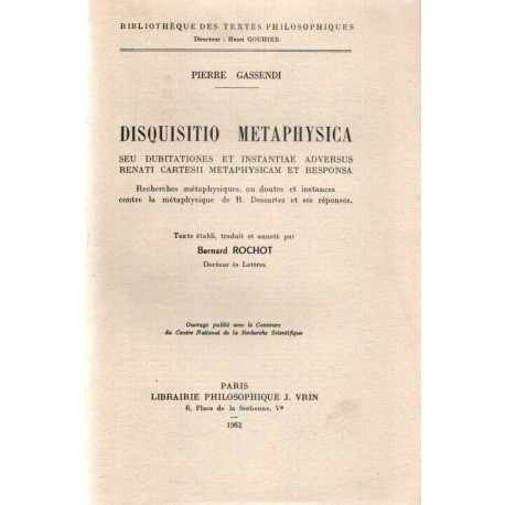 DISQUITIO METAPHYSICA seu dubitationes et instantiae adversus...