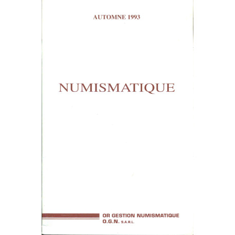 Numismatique. Eté 1993