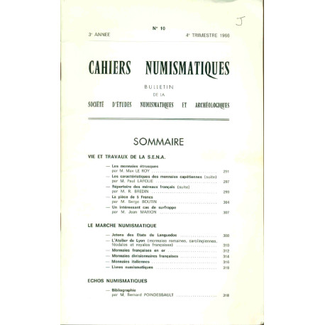 Cahiers Numismatiques .Bulletin de la Société d'etudes...