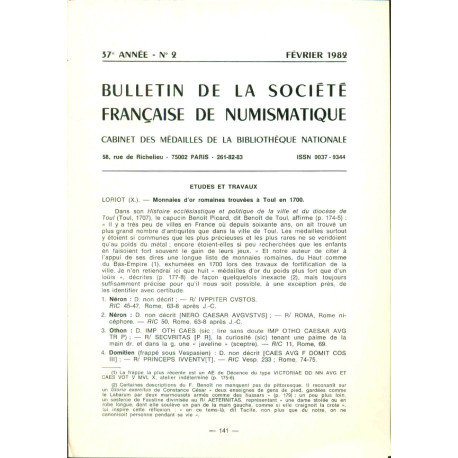 Bulletin de la société française de Numismatique. Cabinet des...