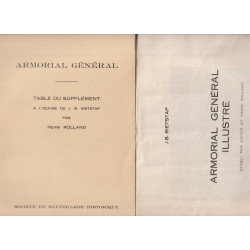 Armorial Général .Table du Supplément à l'Oeuvre de J.B. RIETSTAP