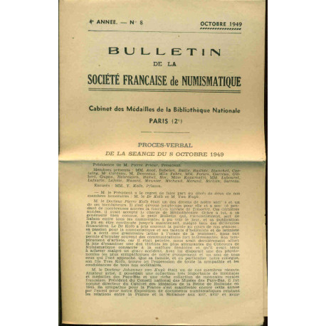 Bulletin de la société Française de Numismatique Cabinet des...