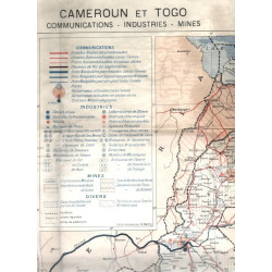 Carte Cameroun et Togo. Communications et Mines.Carte no 60