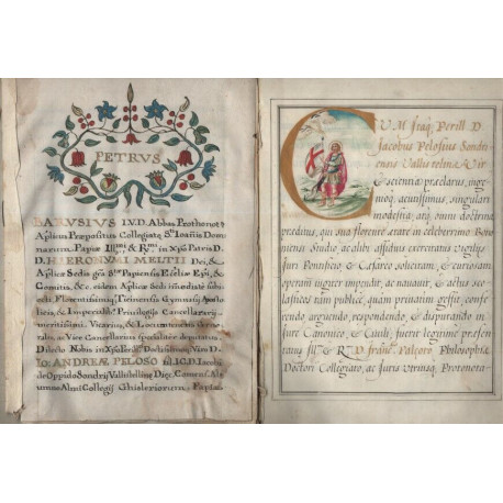 MANUSCRIT SUR VELIN: Dîplôme de docteur en Droit canon et en Droit...