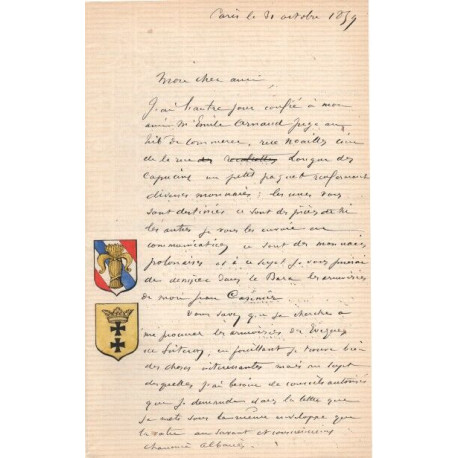 Marcel EYSSERIC . Correspondances numismatiques . 1877- 1883
